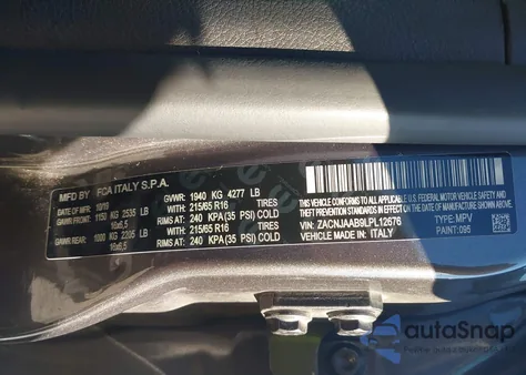 2020 Jeep Renegade Sport Fwd z USA, uszkodzony, nr VIN ZACNJAAB9LPL12676